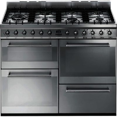 Smeg SYD4110 Symphony 110cm Four Cavity Dual Fuel Side Opening Range Cooker in Stainless Steel Smeg SYD4110 Symphony 110cm Four Cavity Dual Fuel Side Opening Range Cooker in Stainless Steel